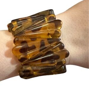 Fashion Jewelry Tortoiseshell Stretchy Beaded Bracelet